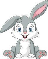 Cute bunny cartoon on white background vector