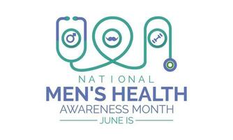 Men's Health Awareness Month in June. Banner, banner design template Vector illustration background design.