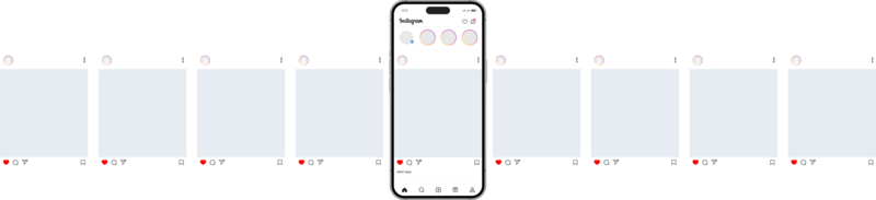 instagram carrousel ou faire glisser pages interface maquette avec neuf pages png