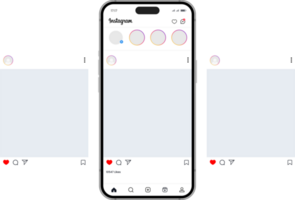 instagram carrousel ou faire glisser pages interface maquette avec Trois pages png