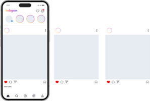 Instagram carousel or slide pages interface post mockup png