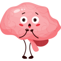 frightened character brain png