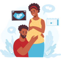 ethnique foncé couple attendant bébé png