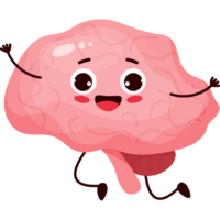 happy smiling character brain png