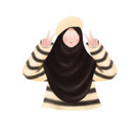 ilustração de mulher hijab png