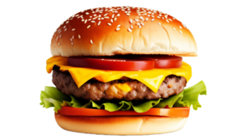 Delicious hamburger isolated on transparent background png