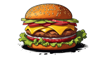 delicioso Hamburger isolado em png fundo