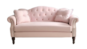 Pink sofa isolated on transparent background png