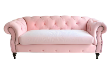 Pink sofa isolated on transparent background png