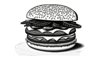 Delicious hamburger isolated on PNG background