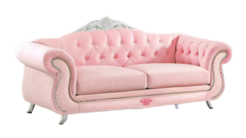 Pink sofa isolated on PNG background