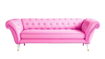 Pink sofa isolated on transparent background png