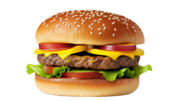 Delicious hamburger isolated on PNG background