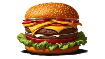 Delicious hamburger isolated on transparent background png