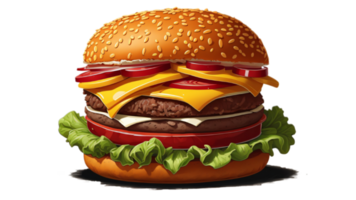 delicioso Hamburger isolado em transparente fundo png