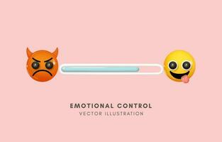 3D emoticons with slide bar vector