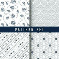 Seamless pattern set with wavy lines vector