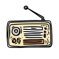 radio illustration in doodle style on isolated background vector