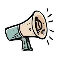 megaphone illustration in doodle style on isolated background vector