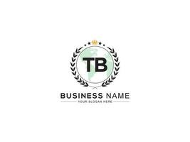 Initial Royal Tb Logo Icon, Minimalist TB Monogram Logo Letter Vector