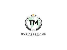 Initial Royal Tm Logo Icon, Minimalist TM Monogram Logo Letter Vector