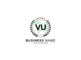 Initial Vu Crown Logo, Unique Royal VU Logo Letter Vector For Shop