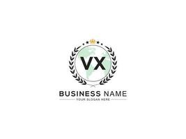 inicial vx corona logo, único real vx logo letra vector para tienda