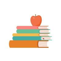 Cartoon stack of textbooks on white background. Read books. Flat vector illustration