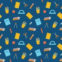 Back to school vector seamless pattern. Background with stationery