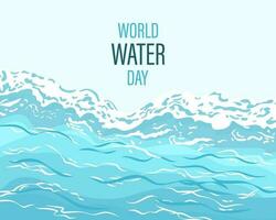 World water day, sea waves, water texture. Ecological concept. Banner, poster, background, vector