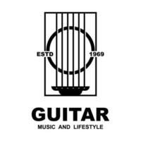 Music and band classic logo, guitar, music club vintage logo vector