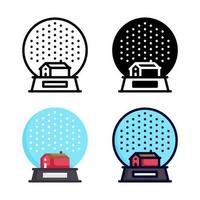 Snow globe icon set collection vector