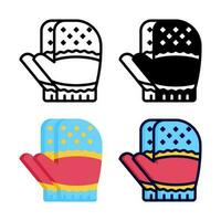 Winter gloves icon set collection vector