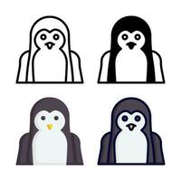 Penguin icon set collection vector