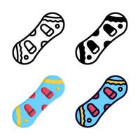 Snowboard icon set collection vector