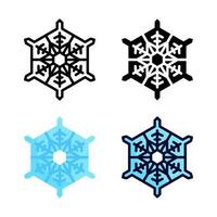 Snowflakes icon set collection vector