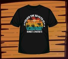 Sunset and Nature T shirt  eps vector