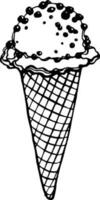 Ice cream in a waffle cone. Vector