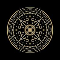 mysterious golden magical circle vector design
