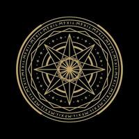 mysterious golden magical circle vector design