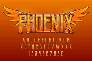 decorative editable phoenix text effect vector design