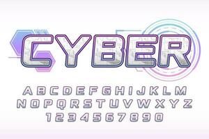 decorative editable cyber text effect vector design