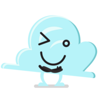 charmant Wolke Charakter Emoji png