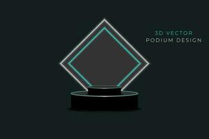 Blank product stand 3d podium vector