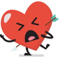 corazón personaje emoji es Disparo por flecha png