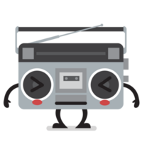 tímido retro radio personaje emoji png