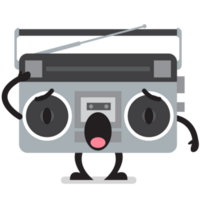 rétro radio personnage emoji png