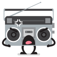 enojado retro radio personaje emoji png