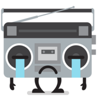 retro Radio Charakter Emoji ist Weinen png