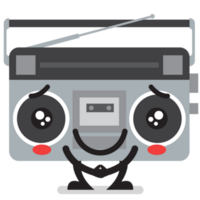 retro radio personaje emoji png